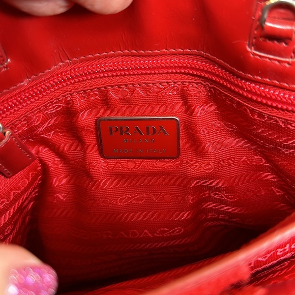 Prada Leather & Fabric Structured Bag w/Removable Prada Shoulder Strap - Picture 7 of 16